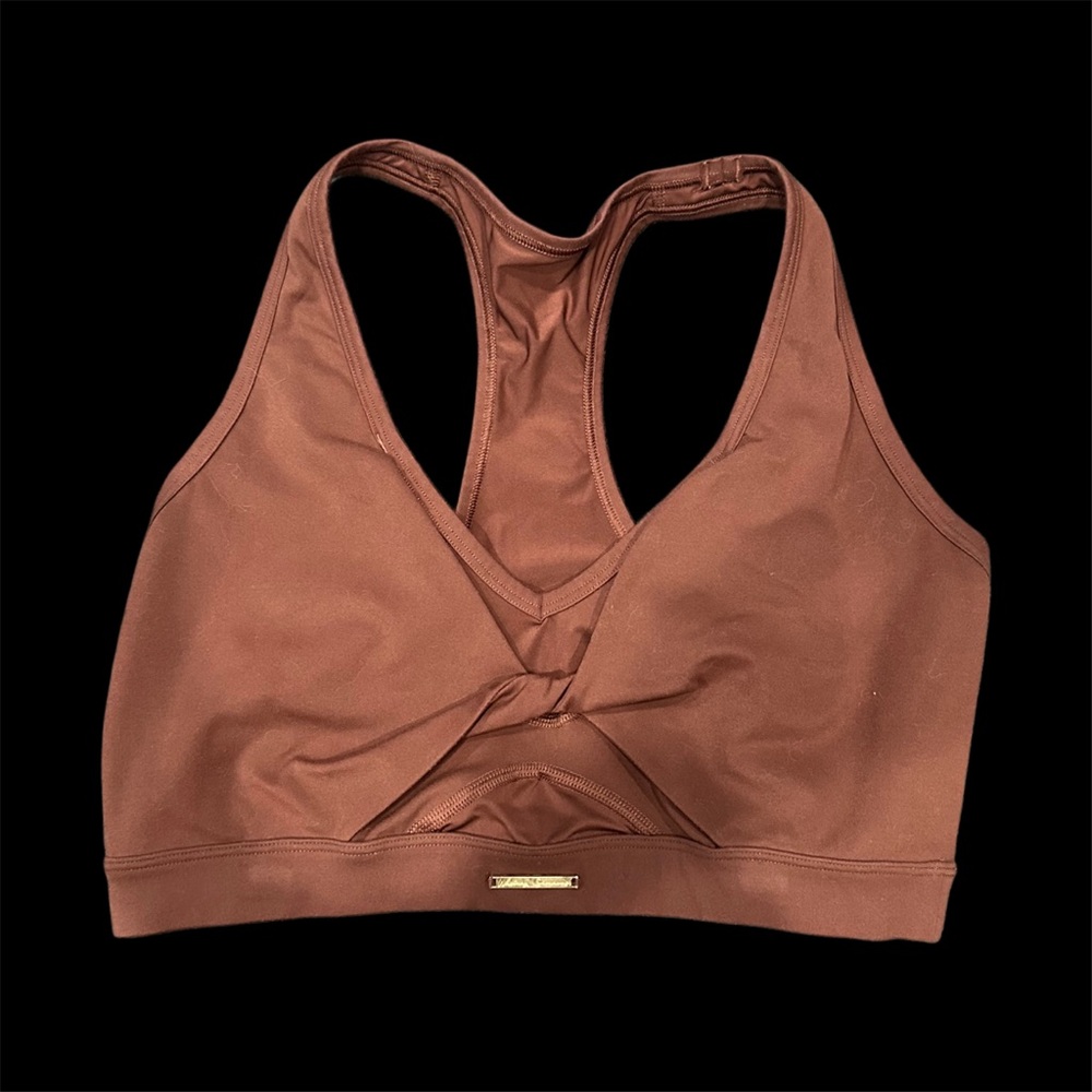 Gymshark x Whitney Brown Sports Bra with Racerback and Crossover Front